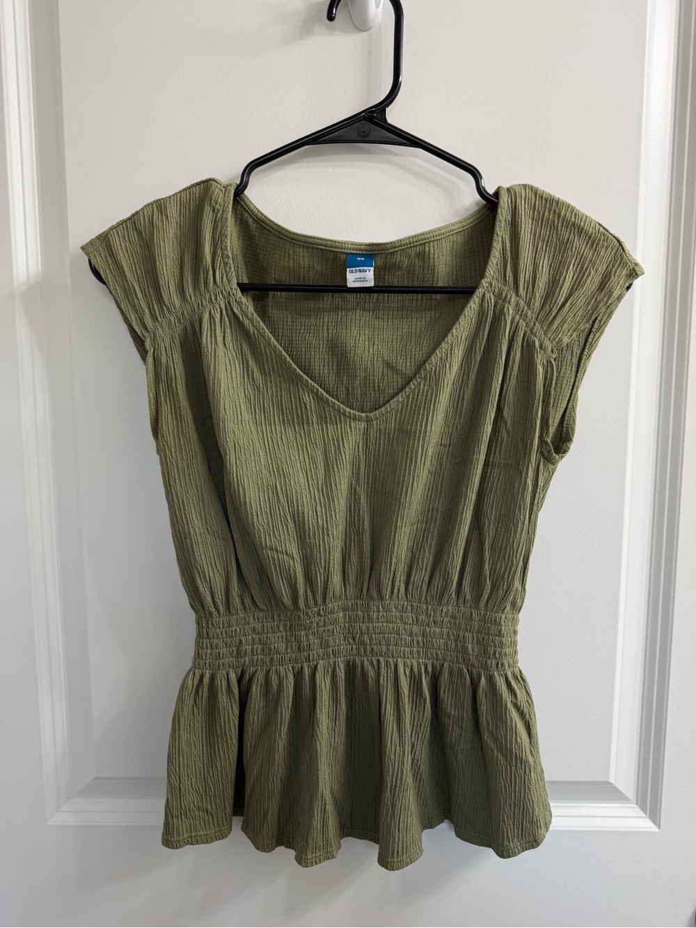 Old Navy Olive Green V-Neck Women's Blouse